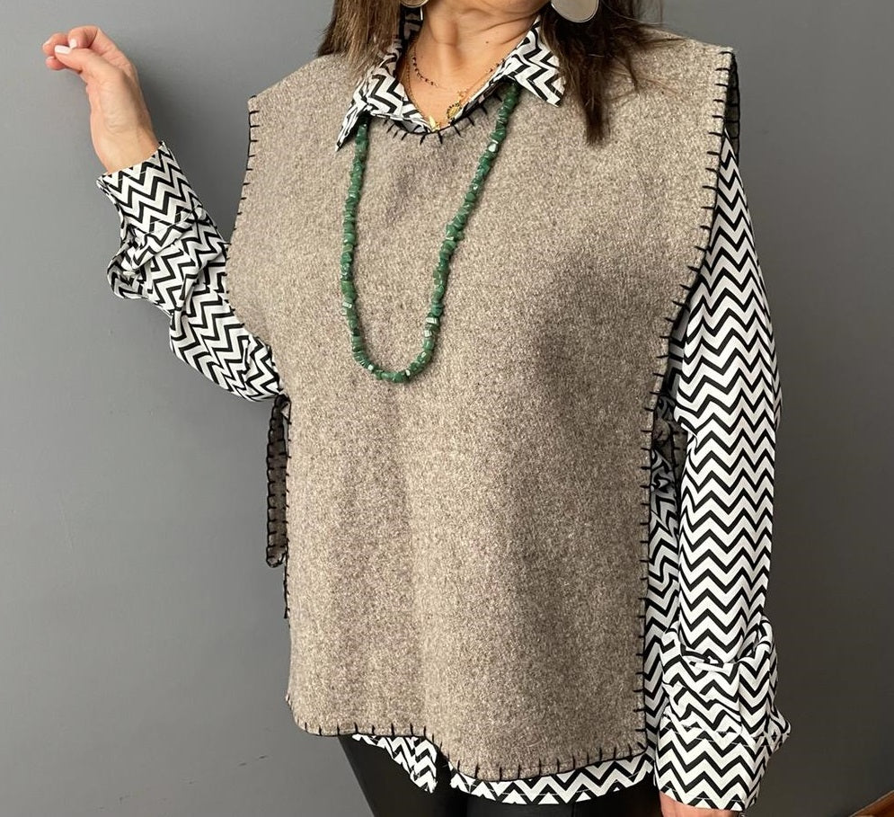 Chaleco de lana Liso