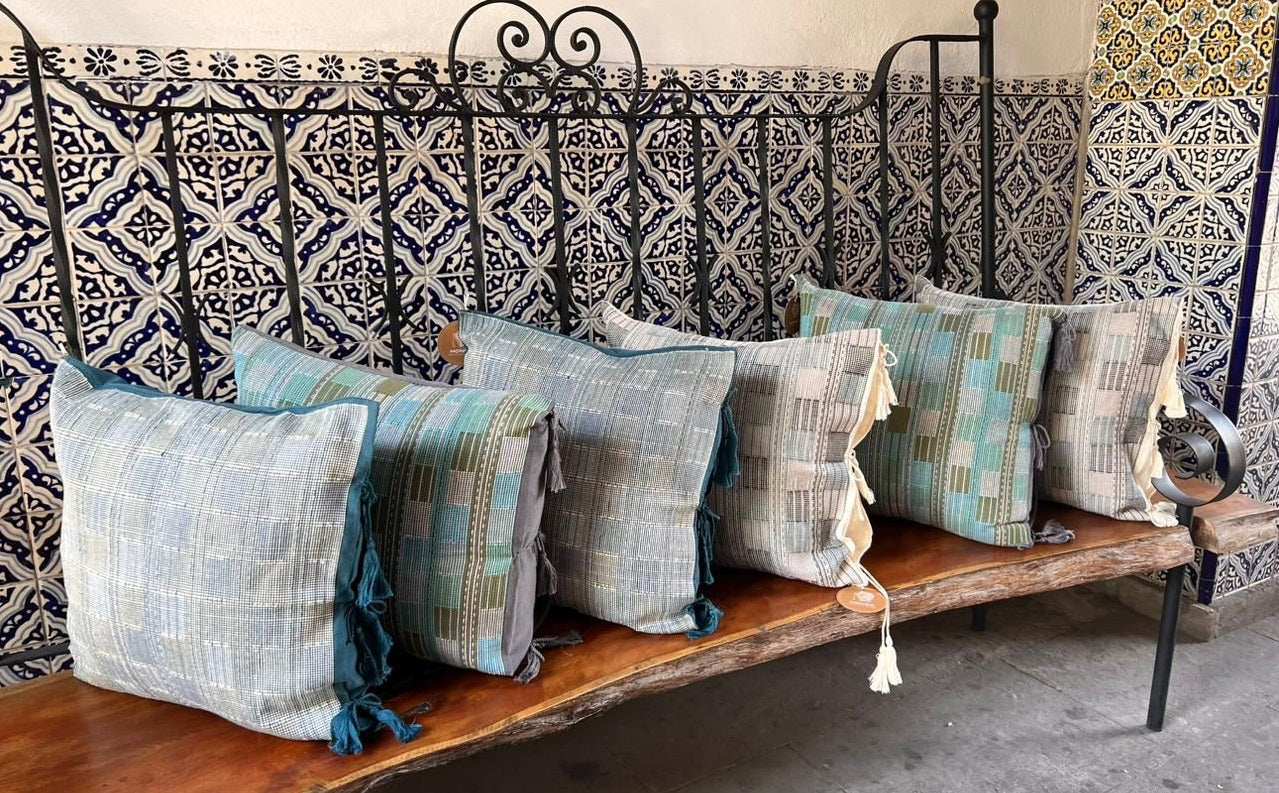 Cojín Telar de Cintura Brocado Vasarely