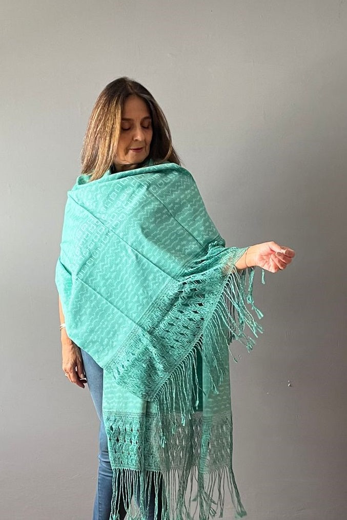 Rebozo Mediano Ikat punta recta