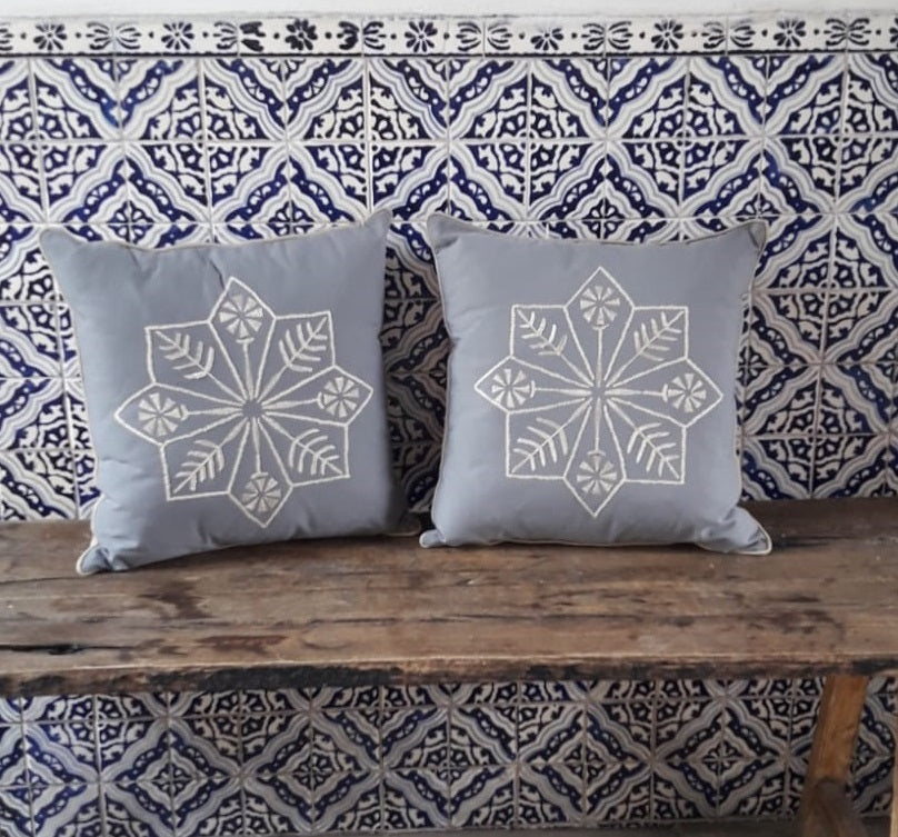 Cojín Mazahua Flor y Estrella