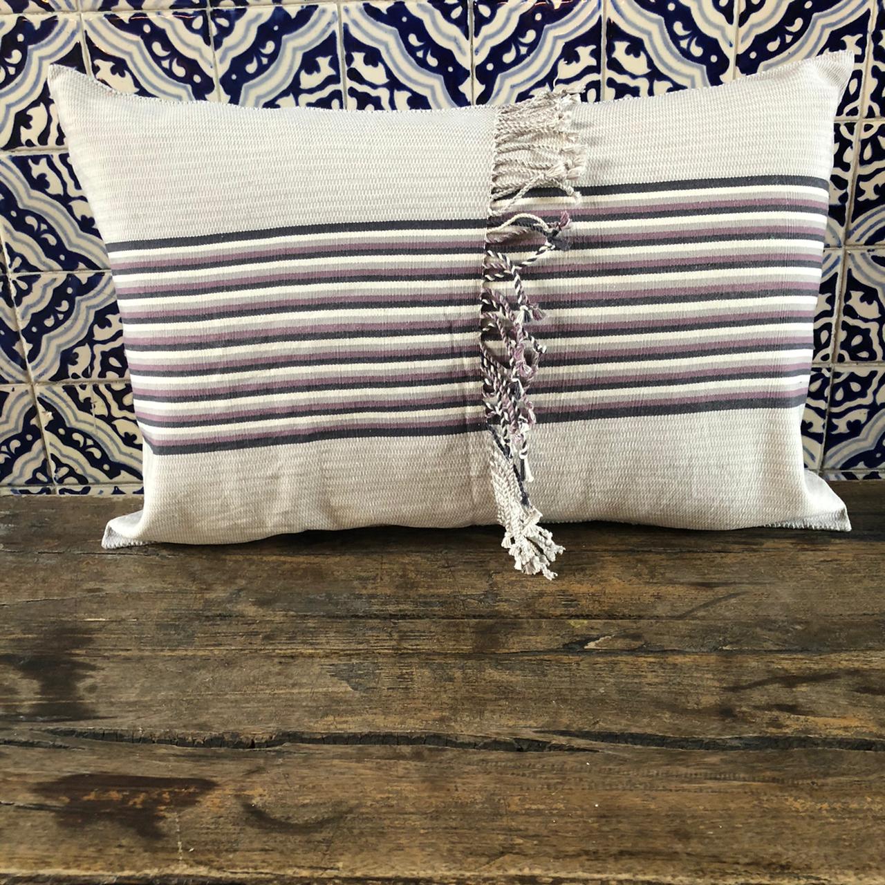 Cojín Telar de Cintura Jaspe Rayas