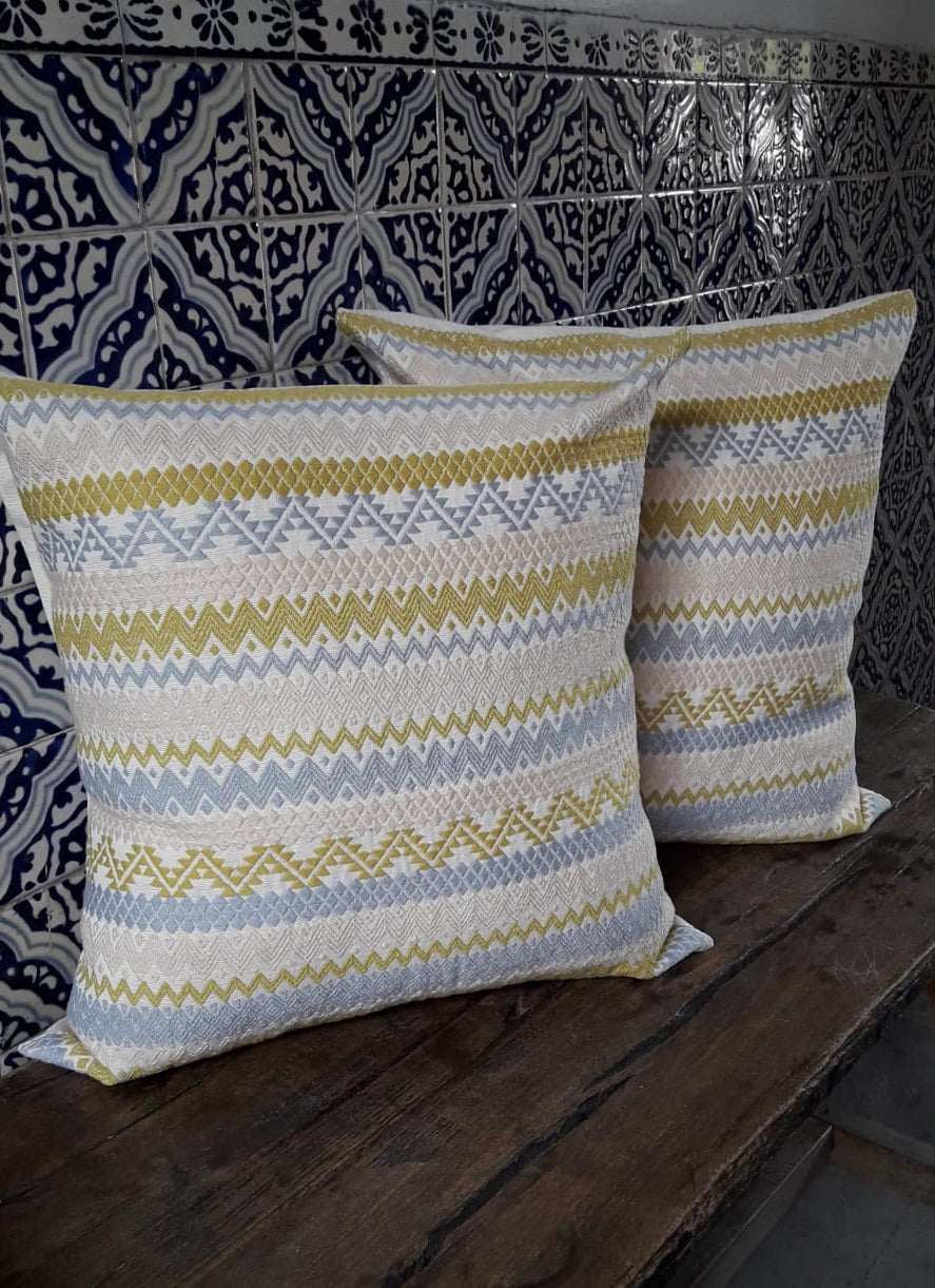 Cojín Brocado Combinación Zig Zag