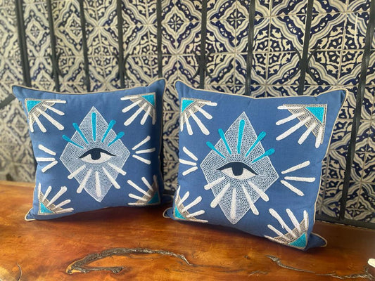 Cojín Mazahua Diamante y Ojo