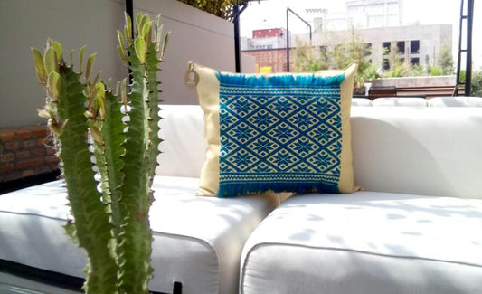 Cojín Mazahua Estrellas Fleco