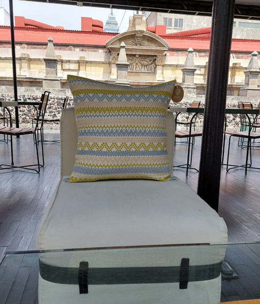 Cojín Brocado Combinación Zig Zag