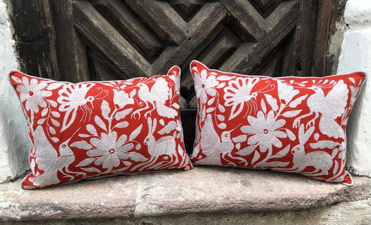 Cojín Otomí Flora y Fauna